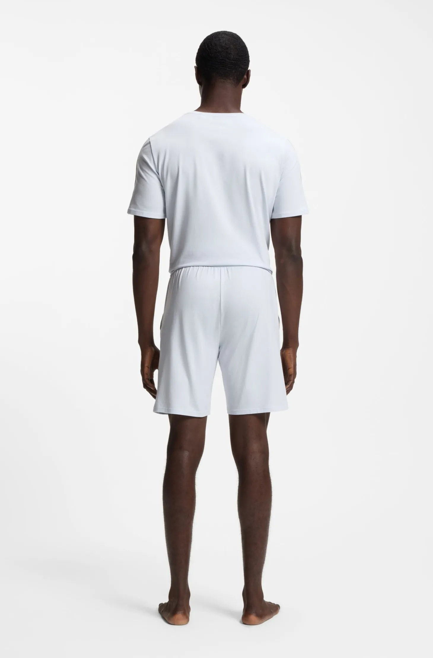 Pyjama-Shorts aus elastischer Baumwolle mit Tape-Details