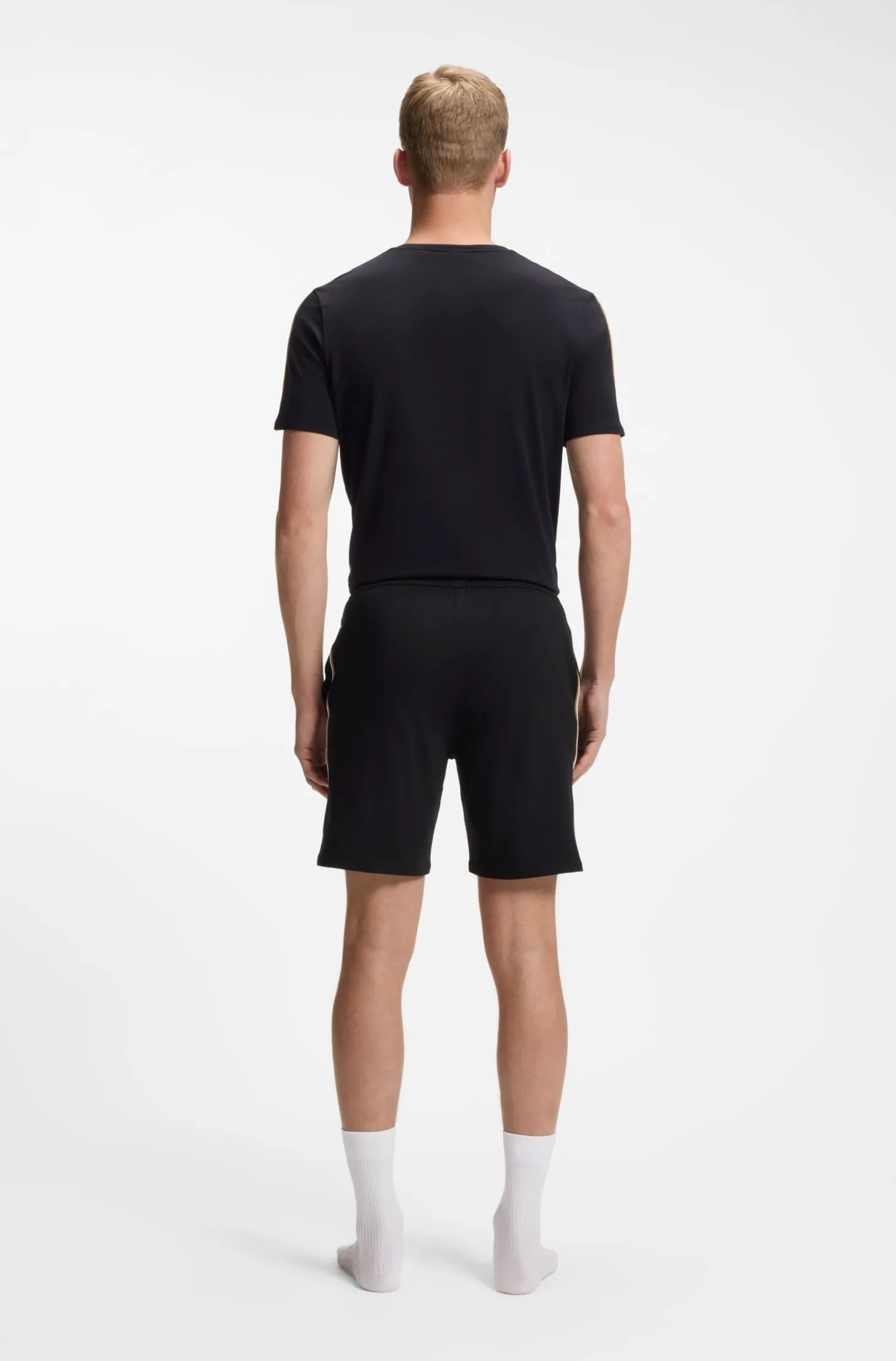 Pyjama-Shorts aus elastischer Baumwolle mit Signature-Streifen-Details