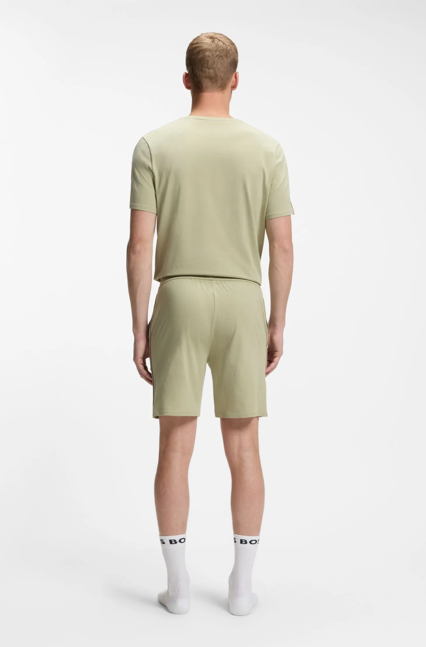 Pyjama-Shorts aus elastischer Baumwolle mit Signature-Streifen-Details