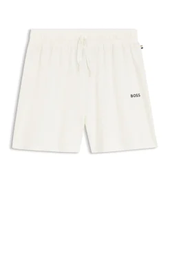 Pyjama-Shorts aus elastischer Baumwolle mit Logo-Kordeln