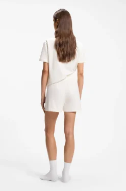 Pyjama-Shorts aus elastischer Baumwolle mit Logo-Kordeln