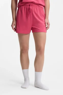Pyjama-Shorts aus elastischer Baumwolle mit Logo-Kordeln