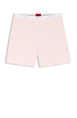 Pyjama-Shorts aus elastischem Baumwoll-Jersey mit Logo-Bund