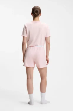 Pyjama-Shorts aus elastischem Baumwoll-Jersey mit Logo-Bund
