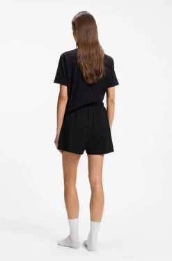 Pyjama-Shorts aus elastischer Baumwolle mit Logo-Kordeln