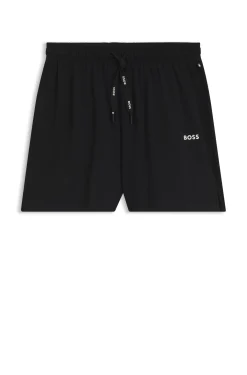 Pyjama-Shorts aus elastischer Baumwolle mit Logo-Kordeln