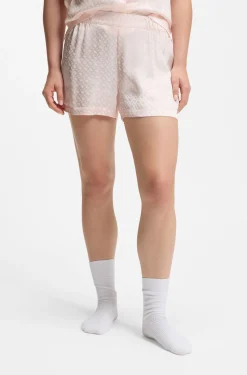 Pyjama-Shorts aus Satin mit Monogramm-Jacquard