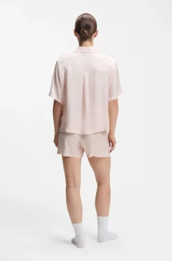 Pyjama-Shorts aus Satin mit Monogramm-Jacquard