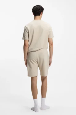 Pyjama-Shorts mit Waffelstruktur und Logo-Stickerei