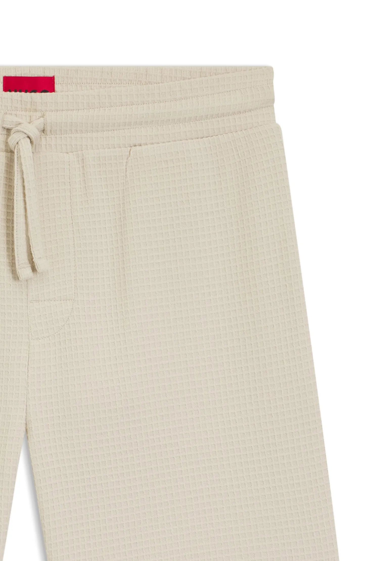 Pyjama-Shorts mit Waffelstruktur und Logo-Stickerei