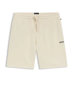 Pyjama-Shorts mit Waffelstruktur und Logo-Stickerei