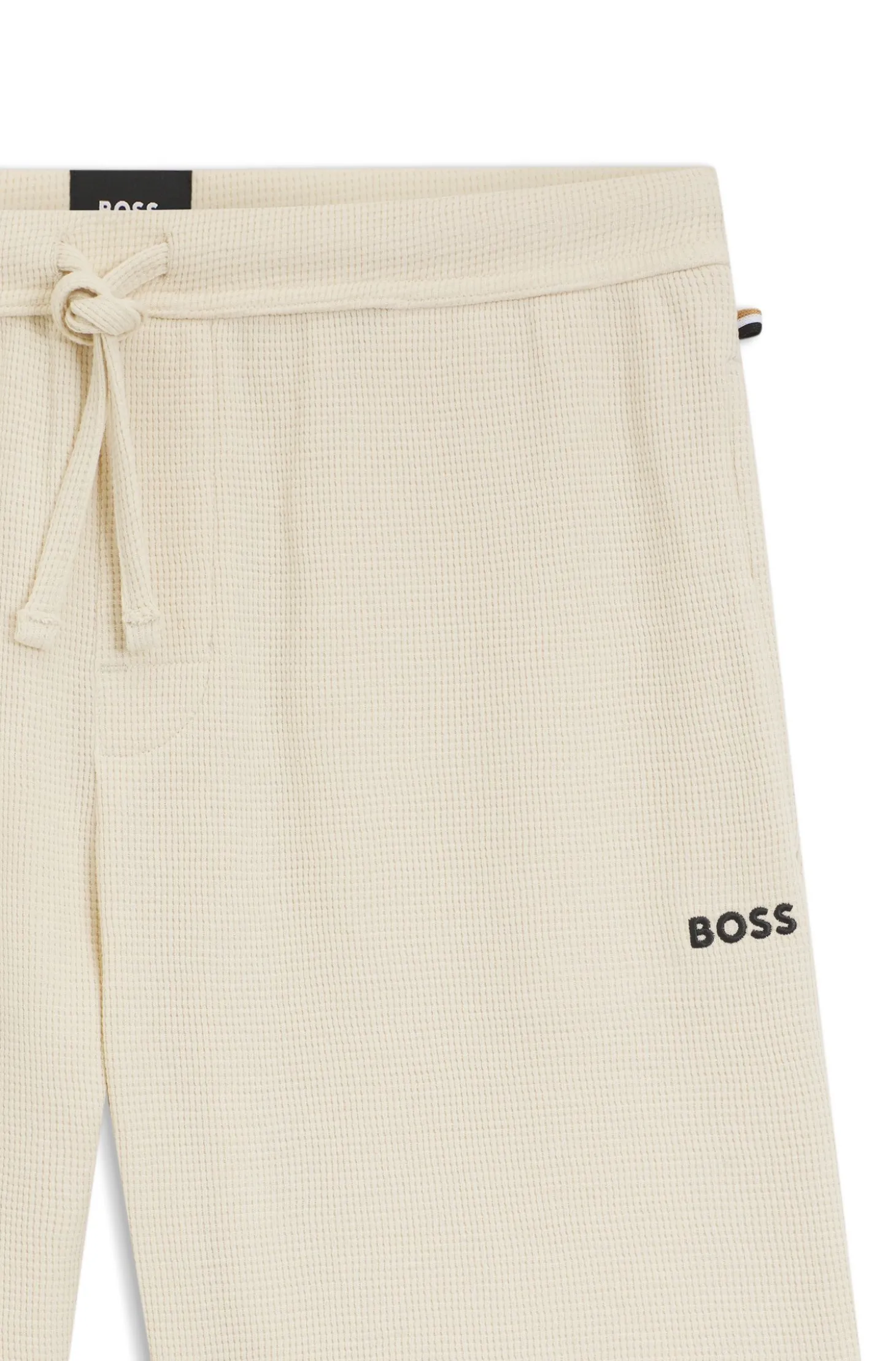 Pyjama-Shorts mit Waffelstruktur und Logo-Stickerei