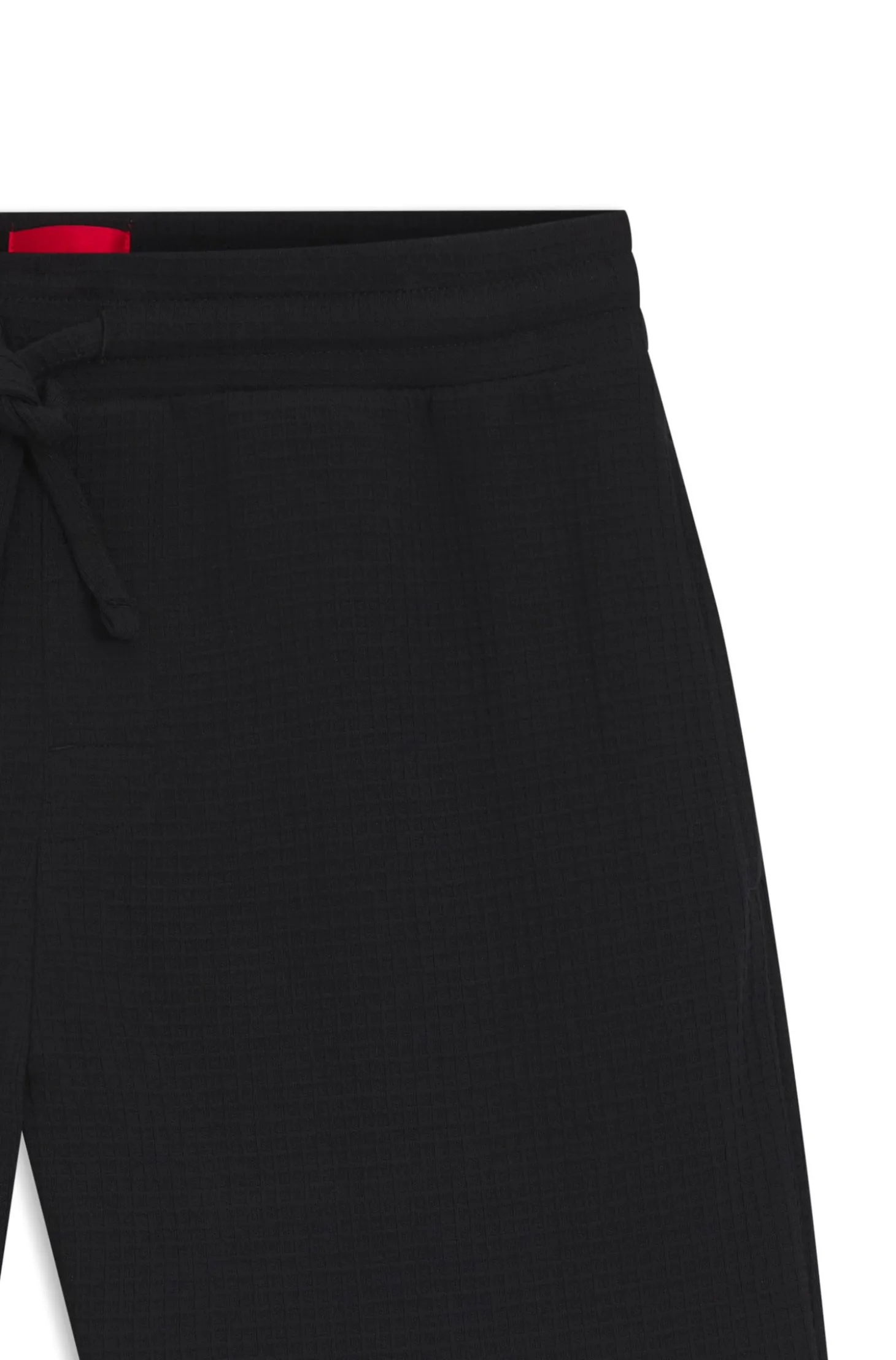 Pyjama-Shorts mit Waffelstruktur und Logo-Stickerei