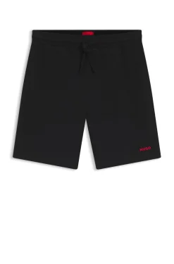 Pyjama-Shorts mit Waffelstruktur und Logo-Stickerei