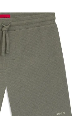 Pyjama-Shorts mit Waffelstruktur und Logo-Stickerei