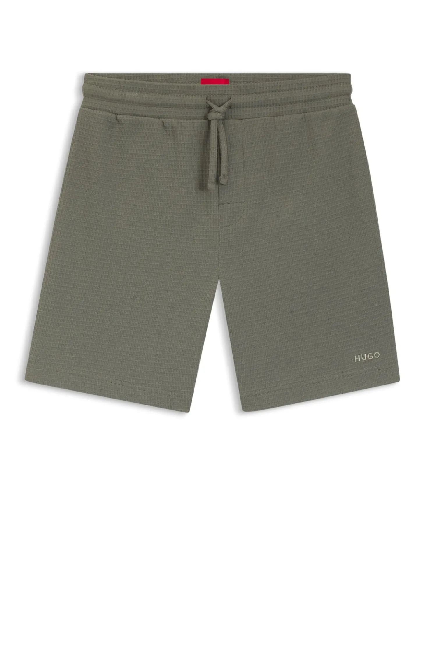 Pyjama-Shorts mit Waffelstruktur und Logo-Stickerei