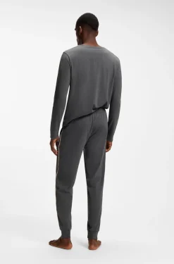 Pyjama-Top aus Baumwolle mit gestreiften Ärmel-Details