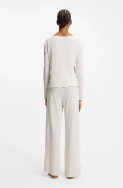 Pyjama-Top aus Pointelle mit Picot-Detail