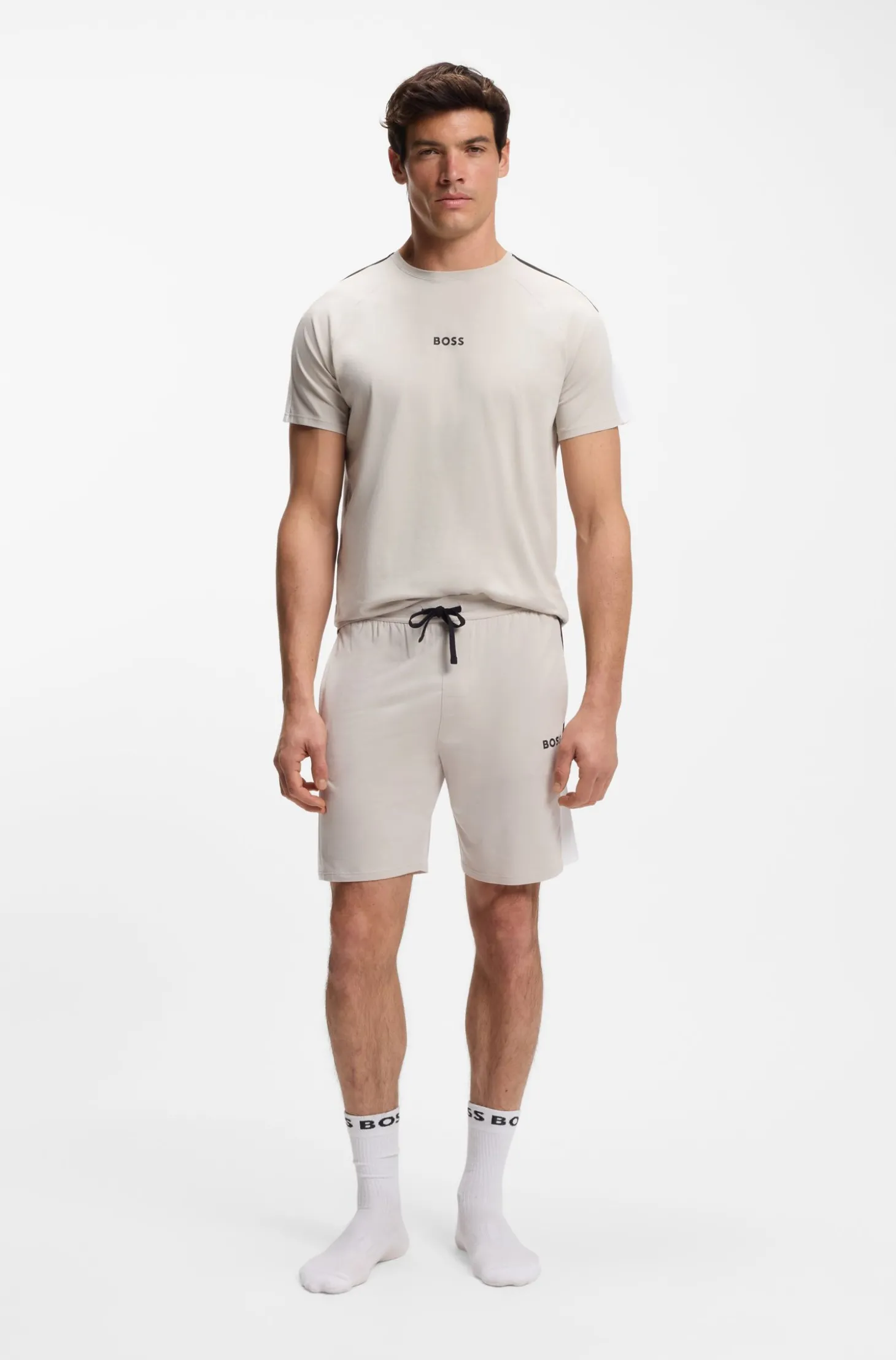 Pyjama-T-Shirt aus Baumwoll-Mix mit Colour-Block-Design