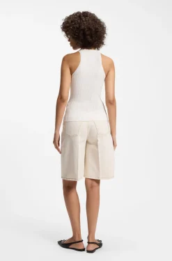 Racerback-Top aus geripptem Krepp