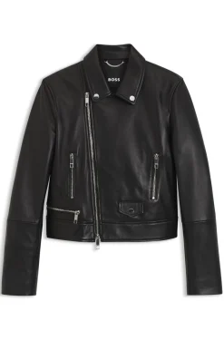 Regular-Fit Bikerjacke aus Leder