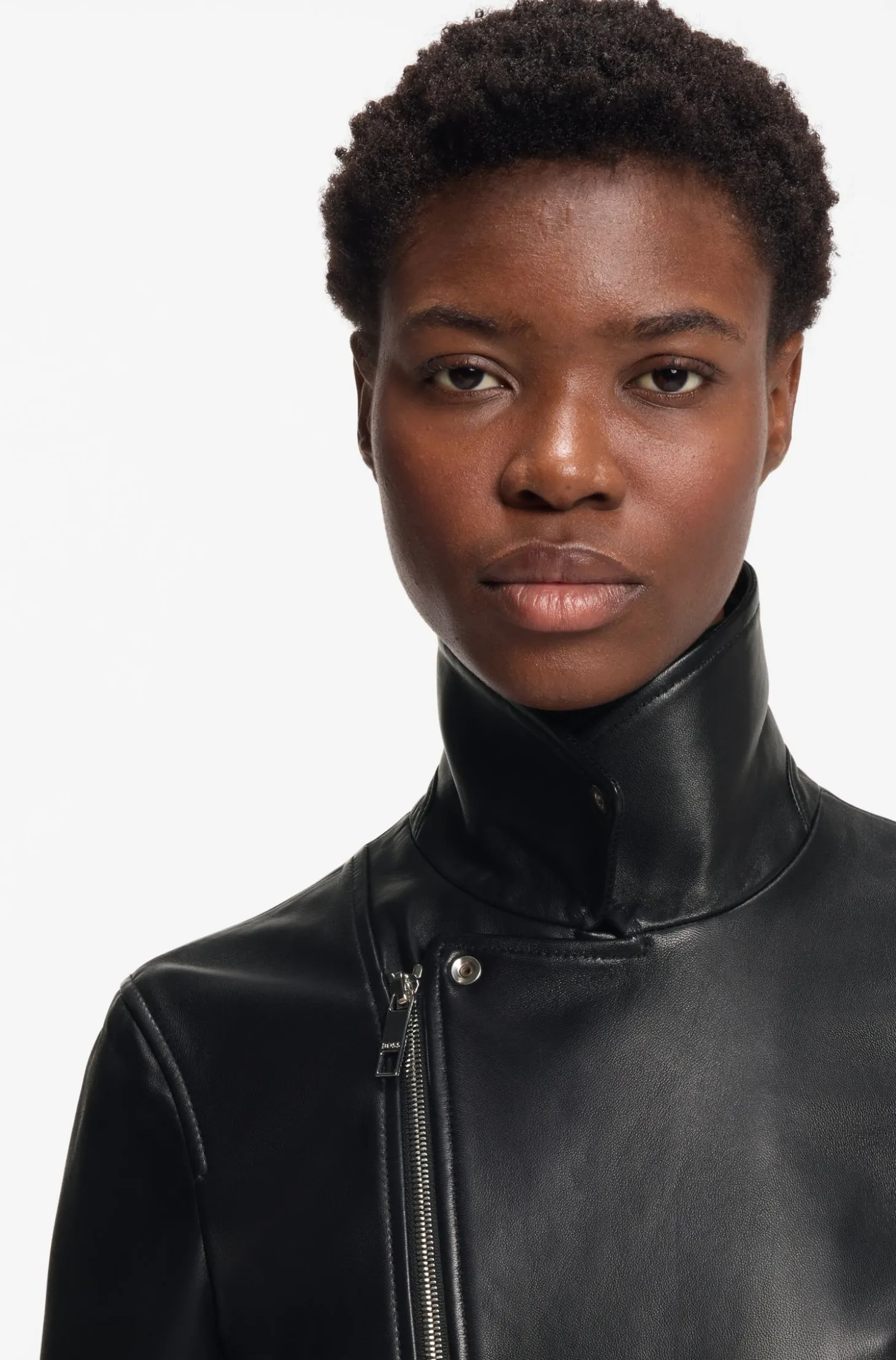 Regular-Fit Bikerjacke aus Leder