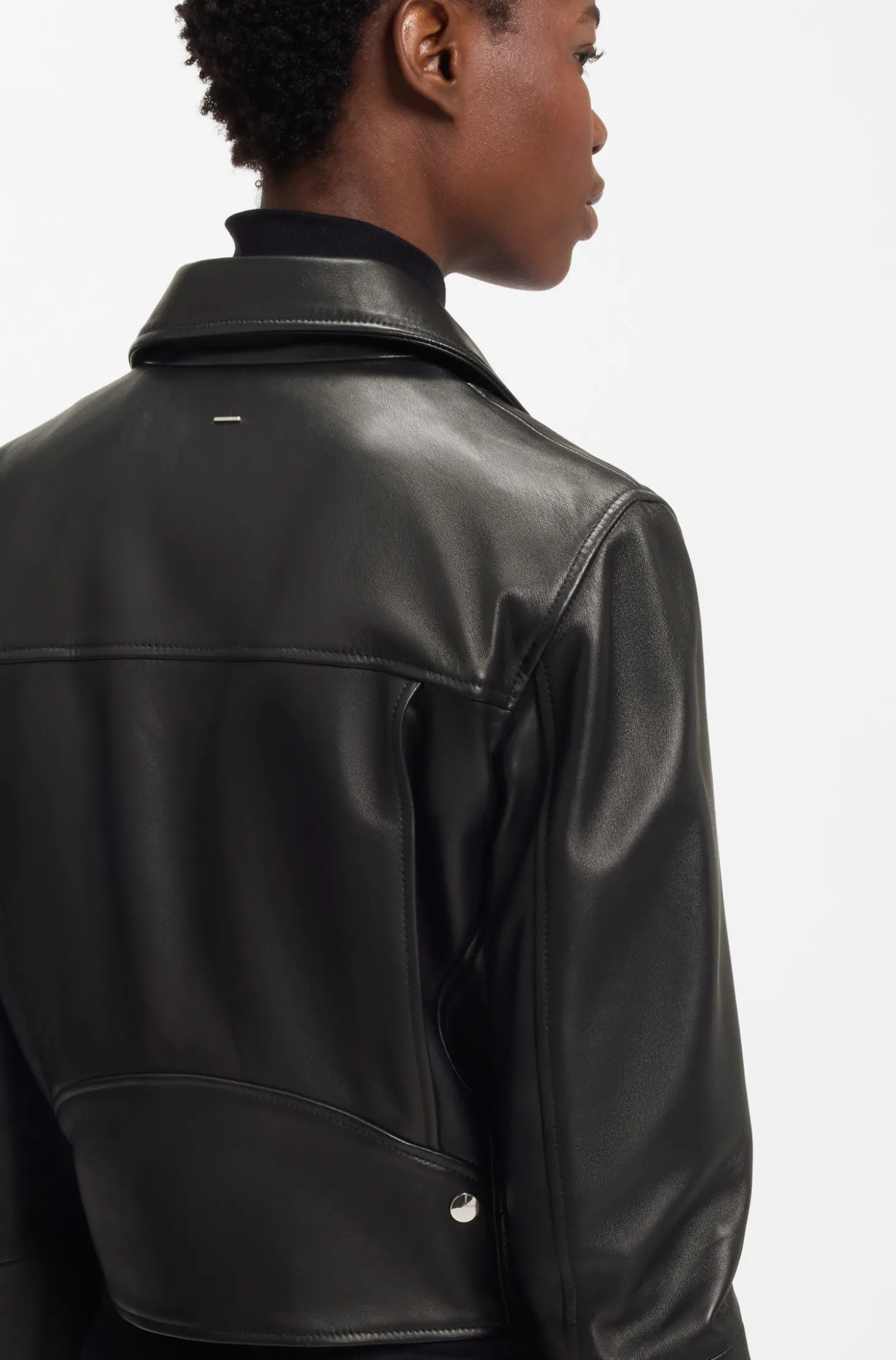 Regular-Fit Bikerjacke aus Leder