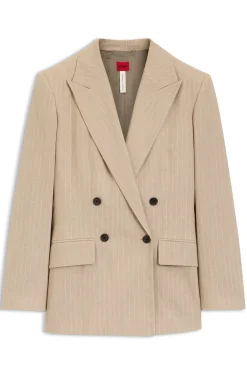 Regular-Fit Blazer aus Baumwoll-Mix mit Nadelstreifen