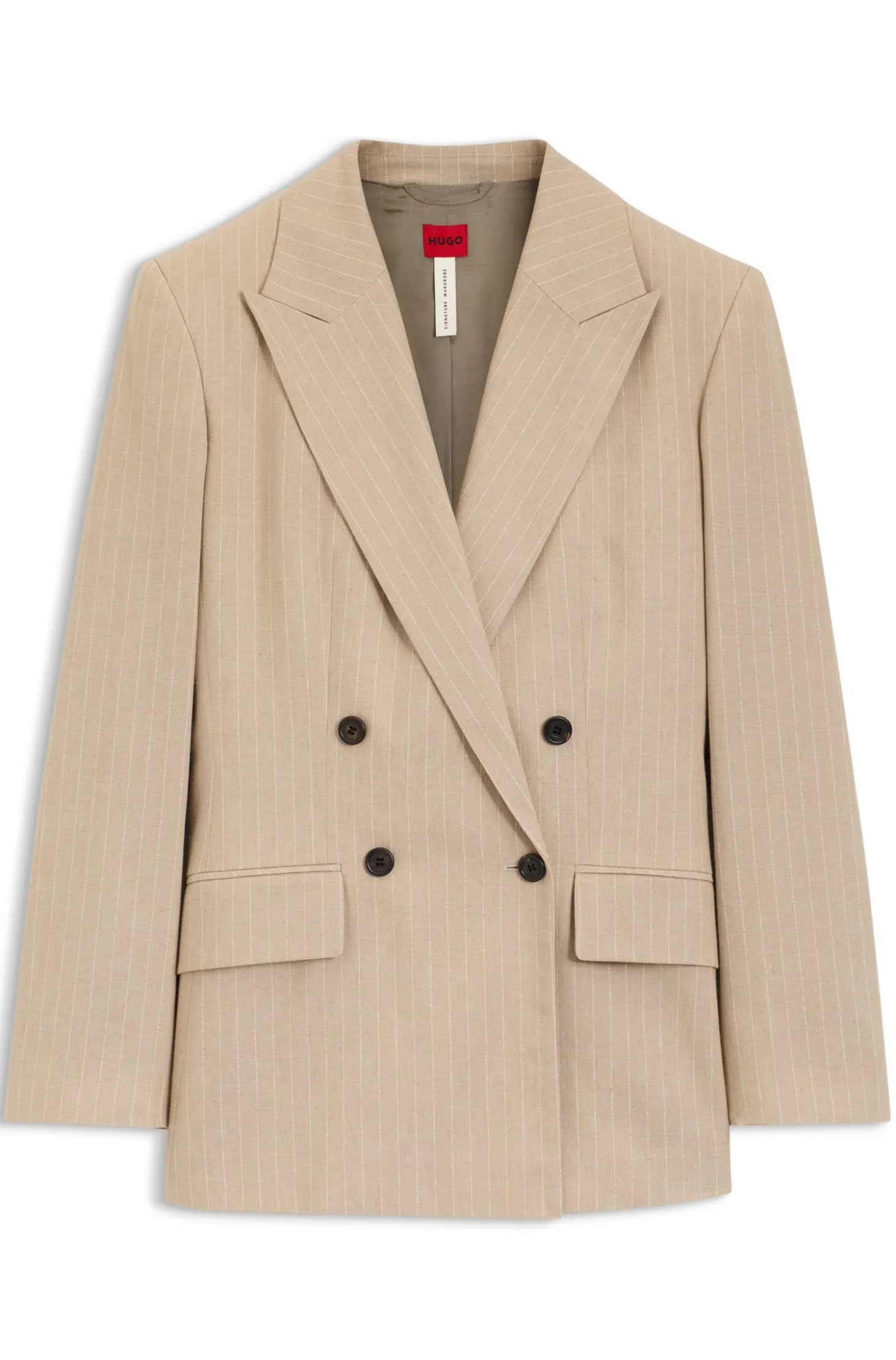 Regular-Fit Blazer aus Baumwoll-Mix mit Nadelstreifen