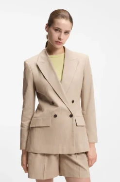Regular-Fit Blazer aus Baumwoll-Mix mit Nadelstreifen