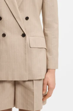 Regular-Fit Blazer aus Baumwoll-Mix mit Nadelstreifen