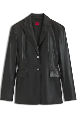 Regular-Fit Blazer aus Kunstleder
