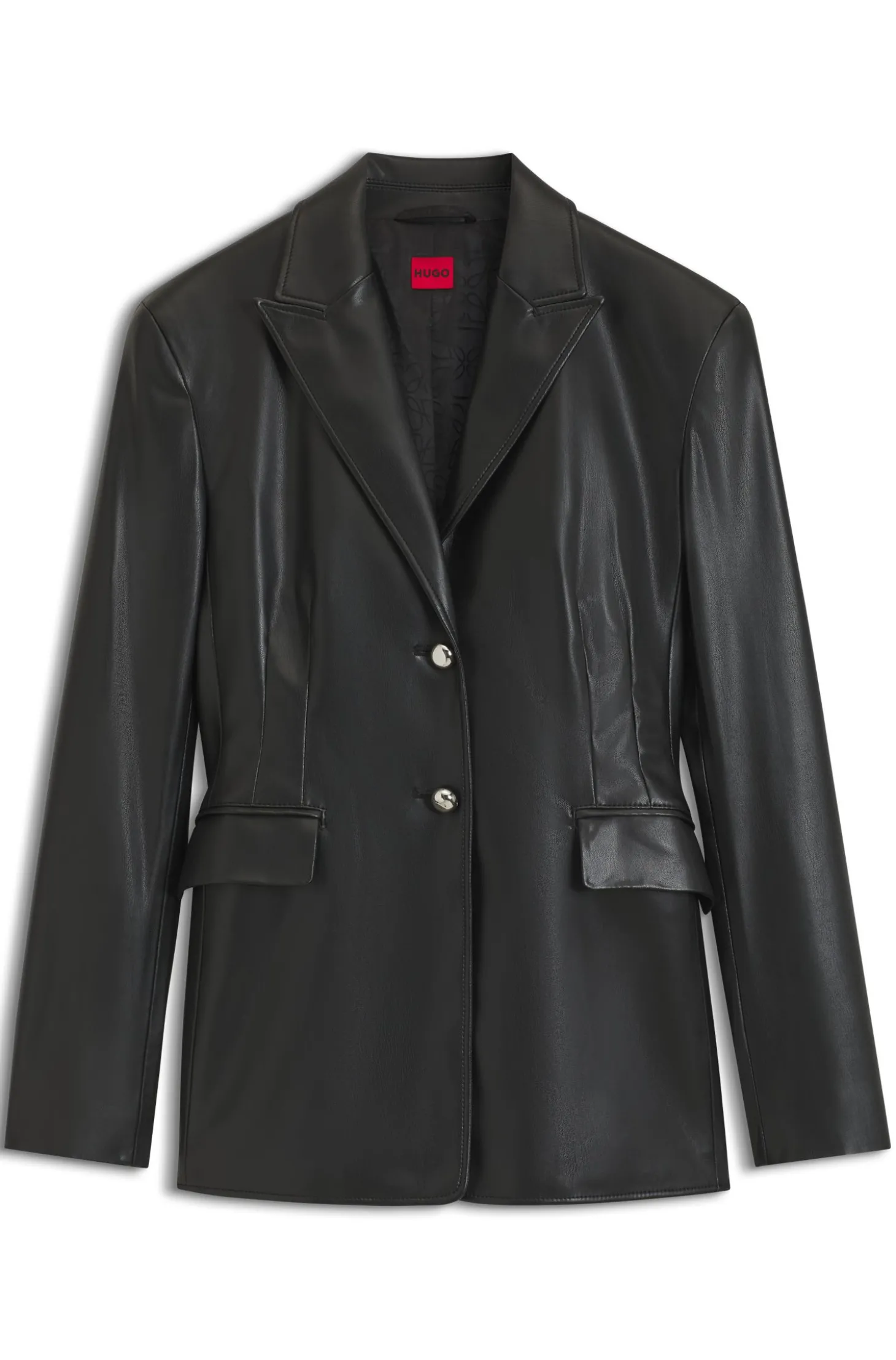 Regular-Fit Blazer aus Kunstleder