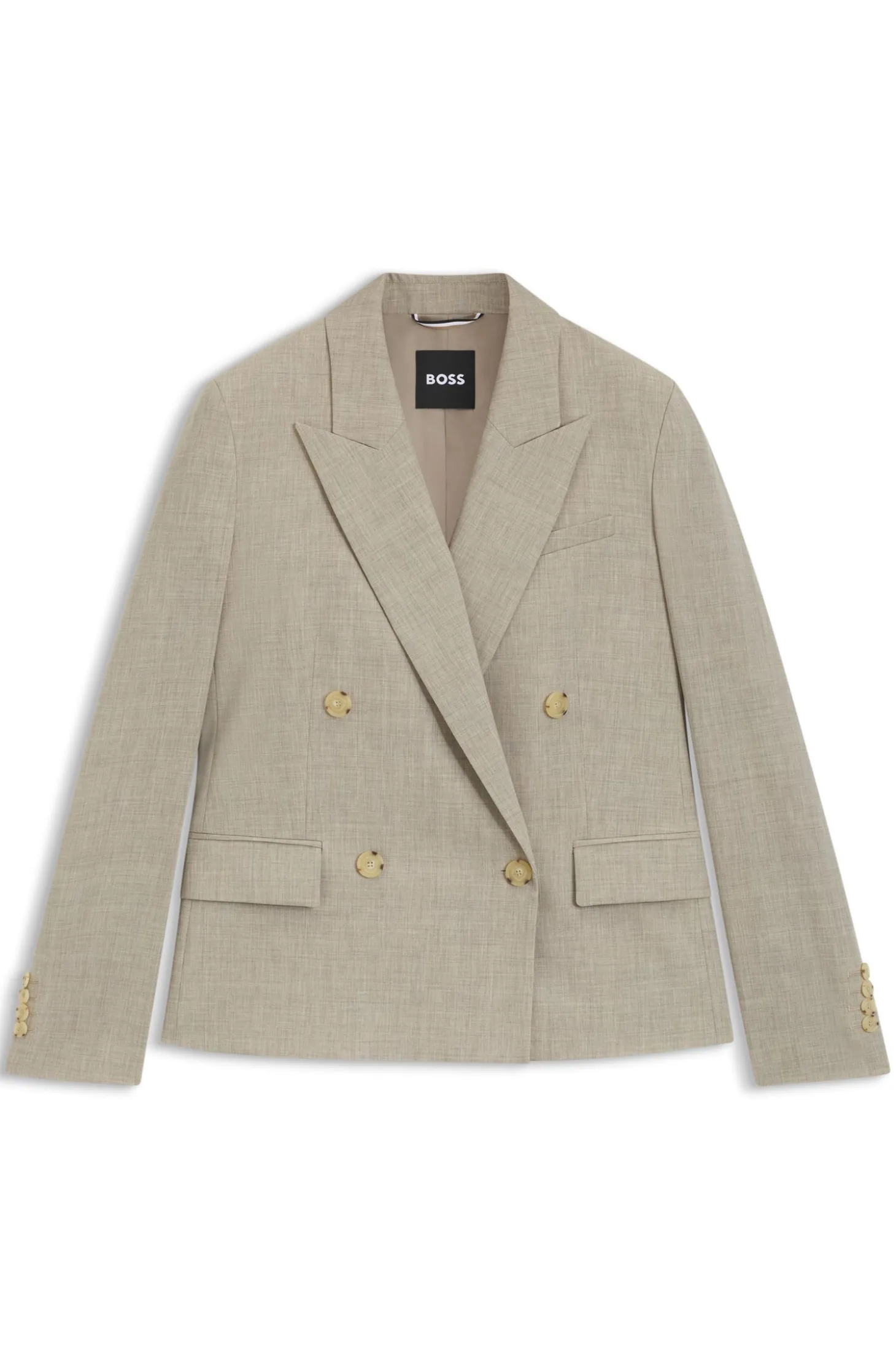 Regular-Fit Blazer aus melierter Schurwolle