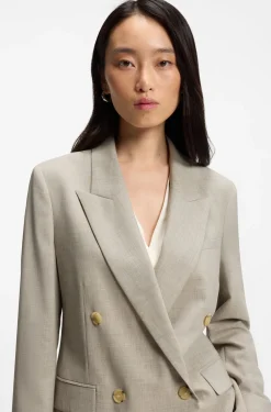Regular-Fit Blazer aus melierter Schurwolle