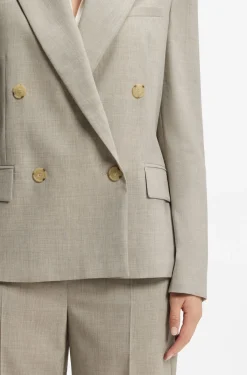 Regular-Fit Blazer aus melierter Schurwolle