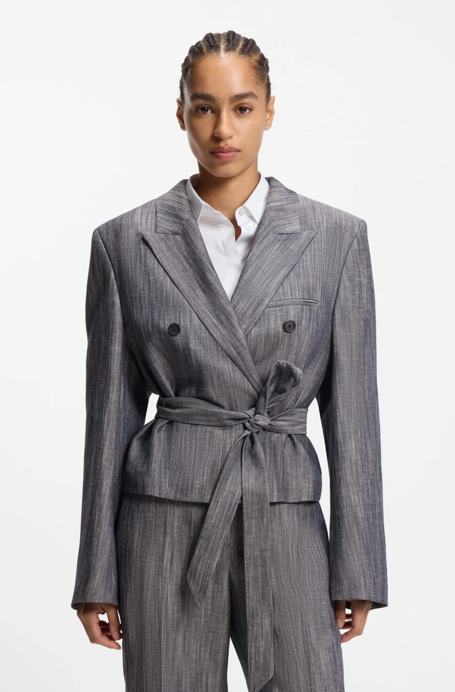 Regular-Fit Blazer aus meliertem Denim