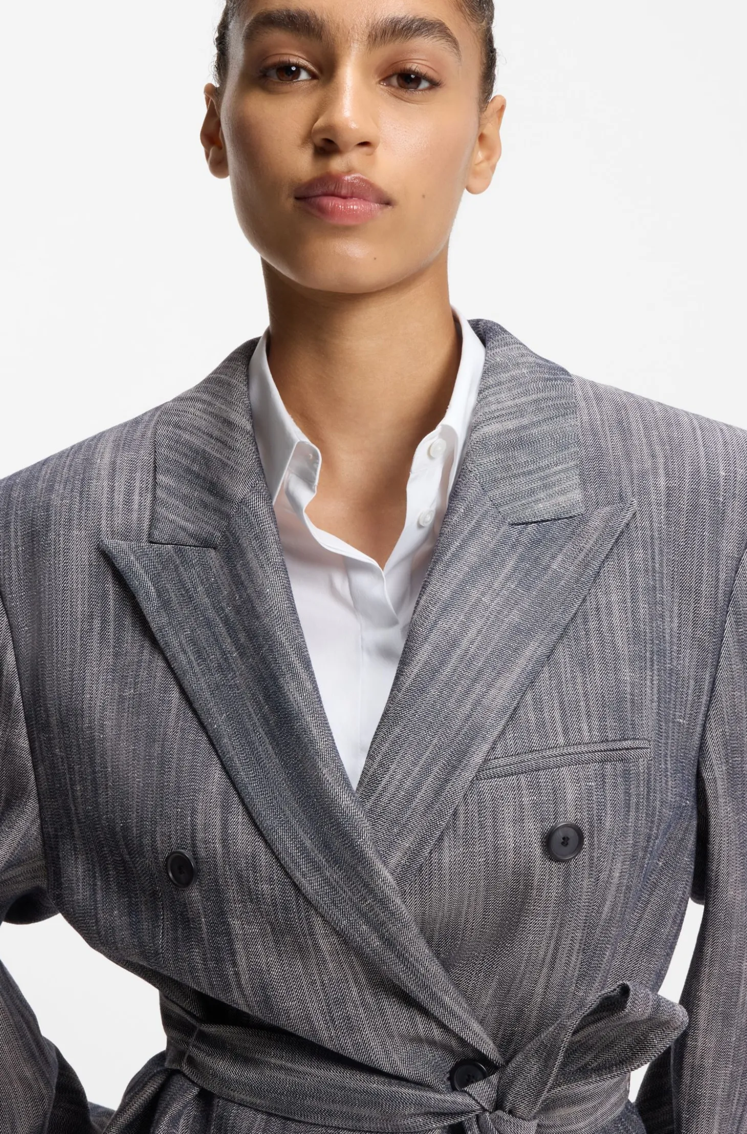 Regular-Fit Blazer aus meliertem Denim