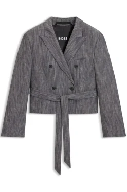 Regular-Fit Blazer aus meliertem Denim