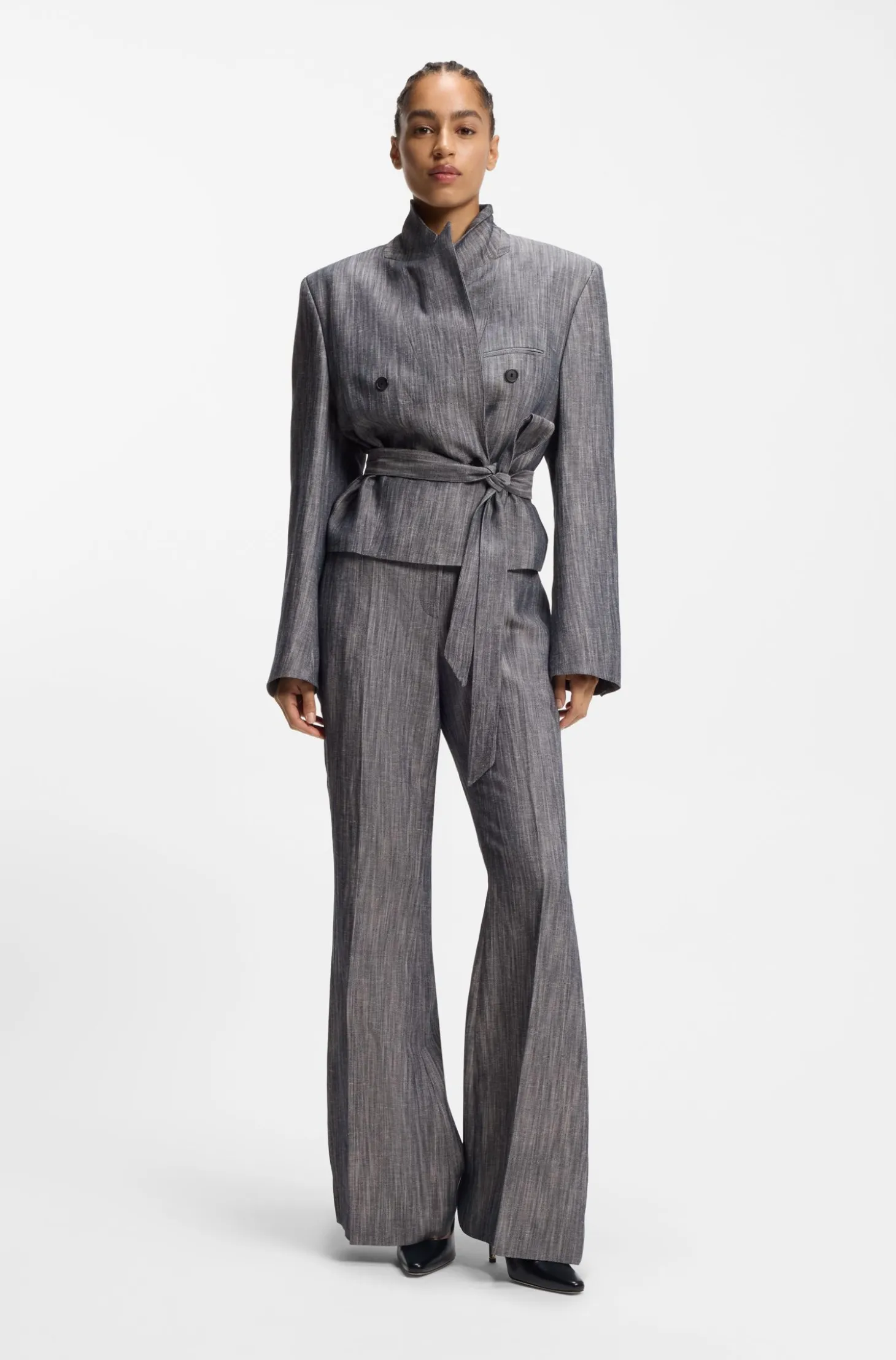 Regular-Fit Blazer aus meliertem Denim