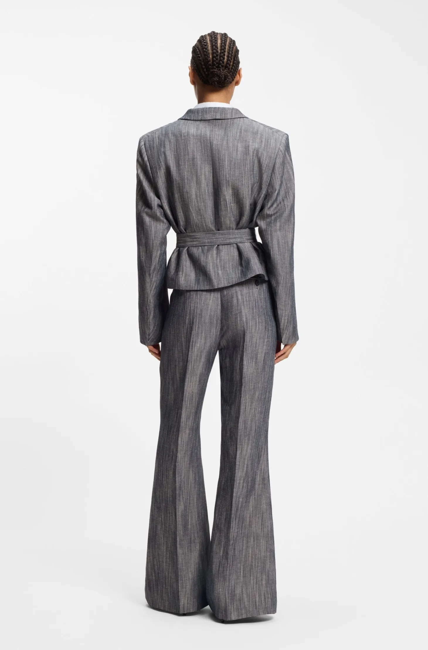 Regular-Fit Blazer aus meliertem Denim