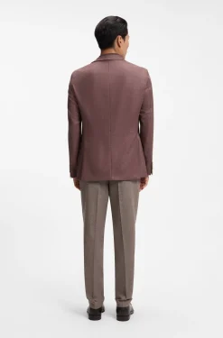 Regular-Fit Blazer aus Schurwolle mit Seidenanteil