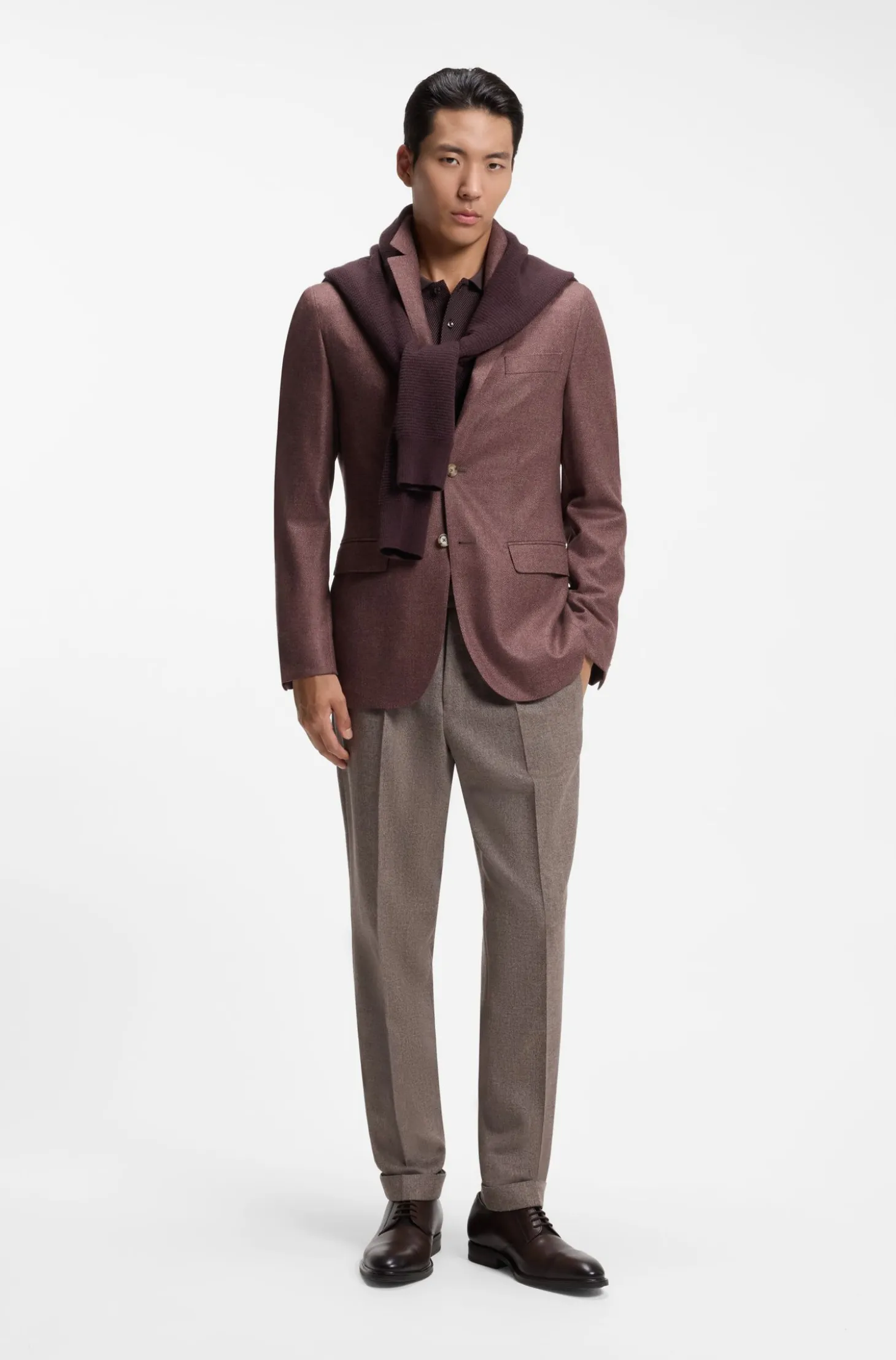 Regular-Fit Blazer aus Schurwolle mit Seidenanteil