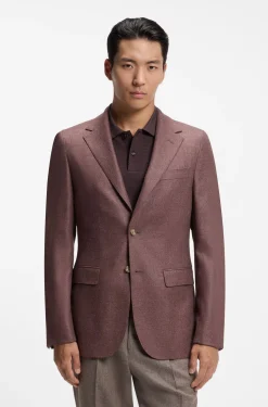 Regular-Fit Blazer aus Schurwolle mit Seidenanteil