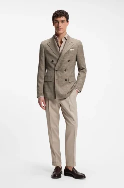 Regular-Fit Blazer aus Seide und Schurwolle