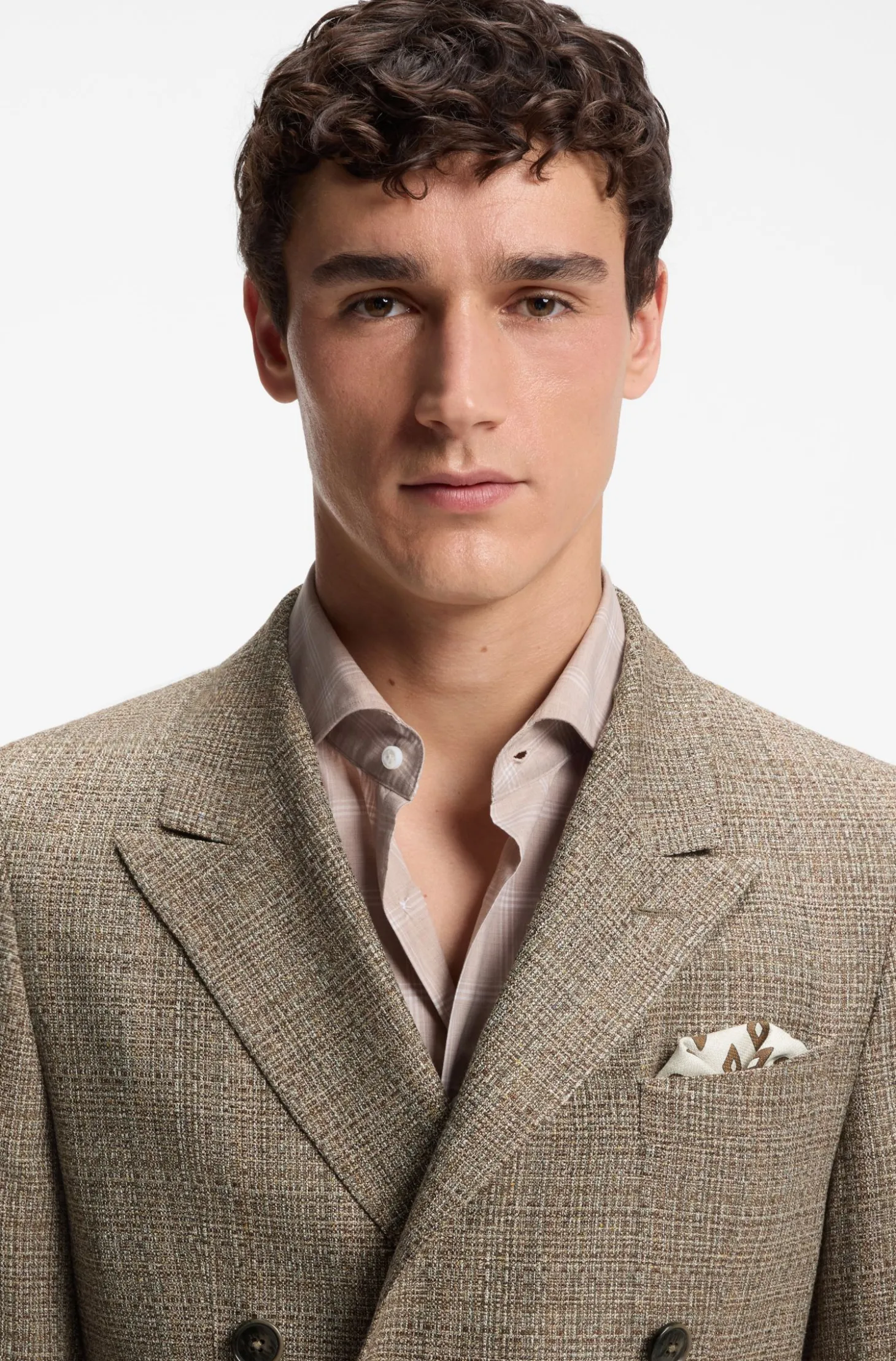 Regular-Fit Blazer aus Seide und Schurwolle