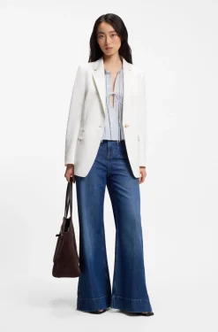 Regular-Fit Blazer aus Stretch-Crêpe