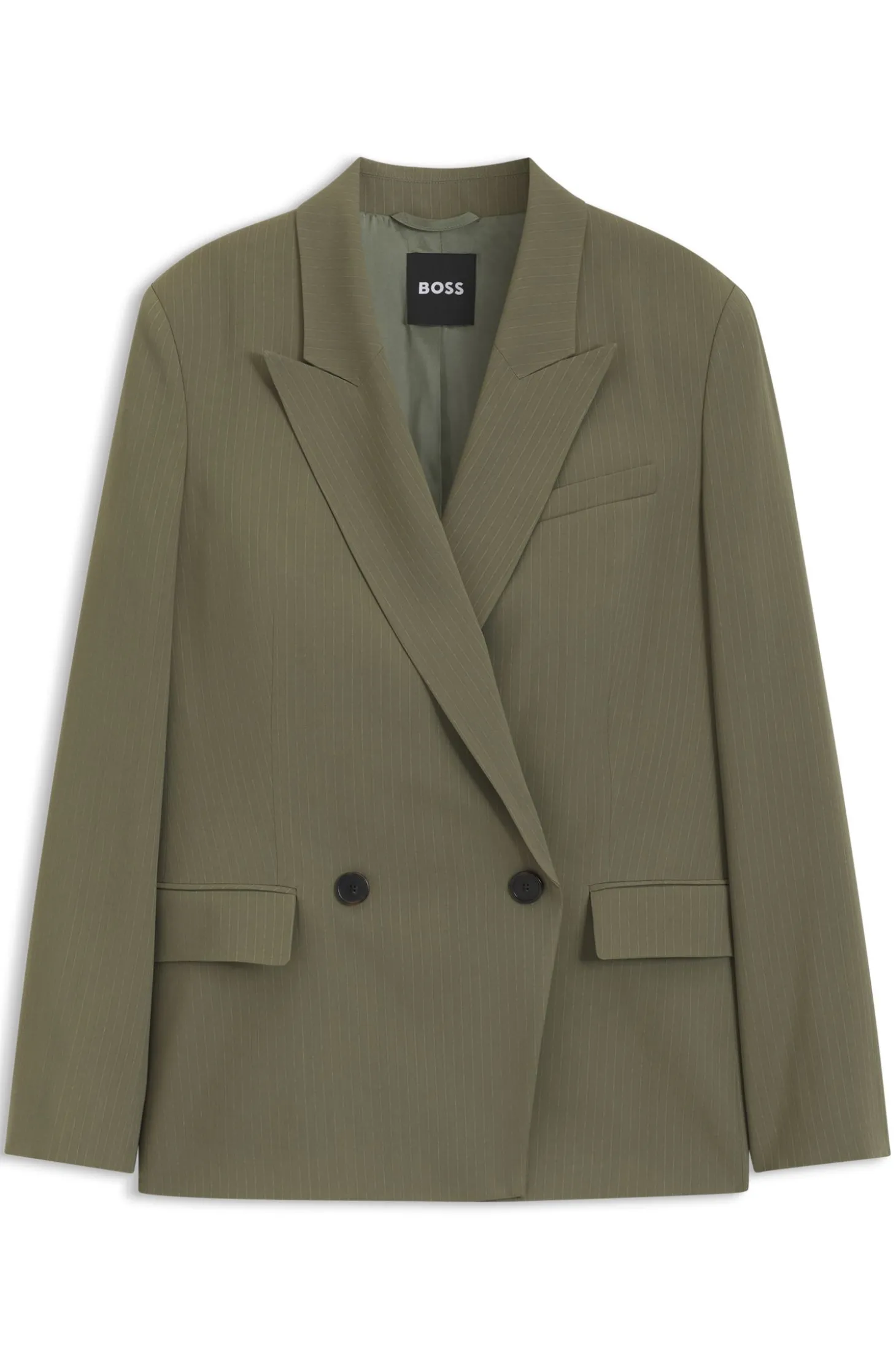 Regular-Fit Blazer aus Stretch-Krepp mit Nadelstreifen