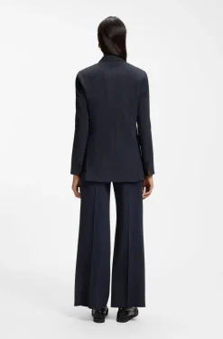 Regular-Fit Blazer aus Stretch-Crêpe mit Nadelstreifen