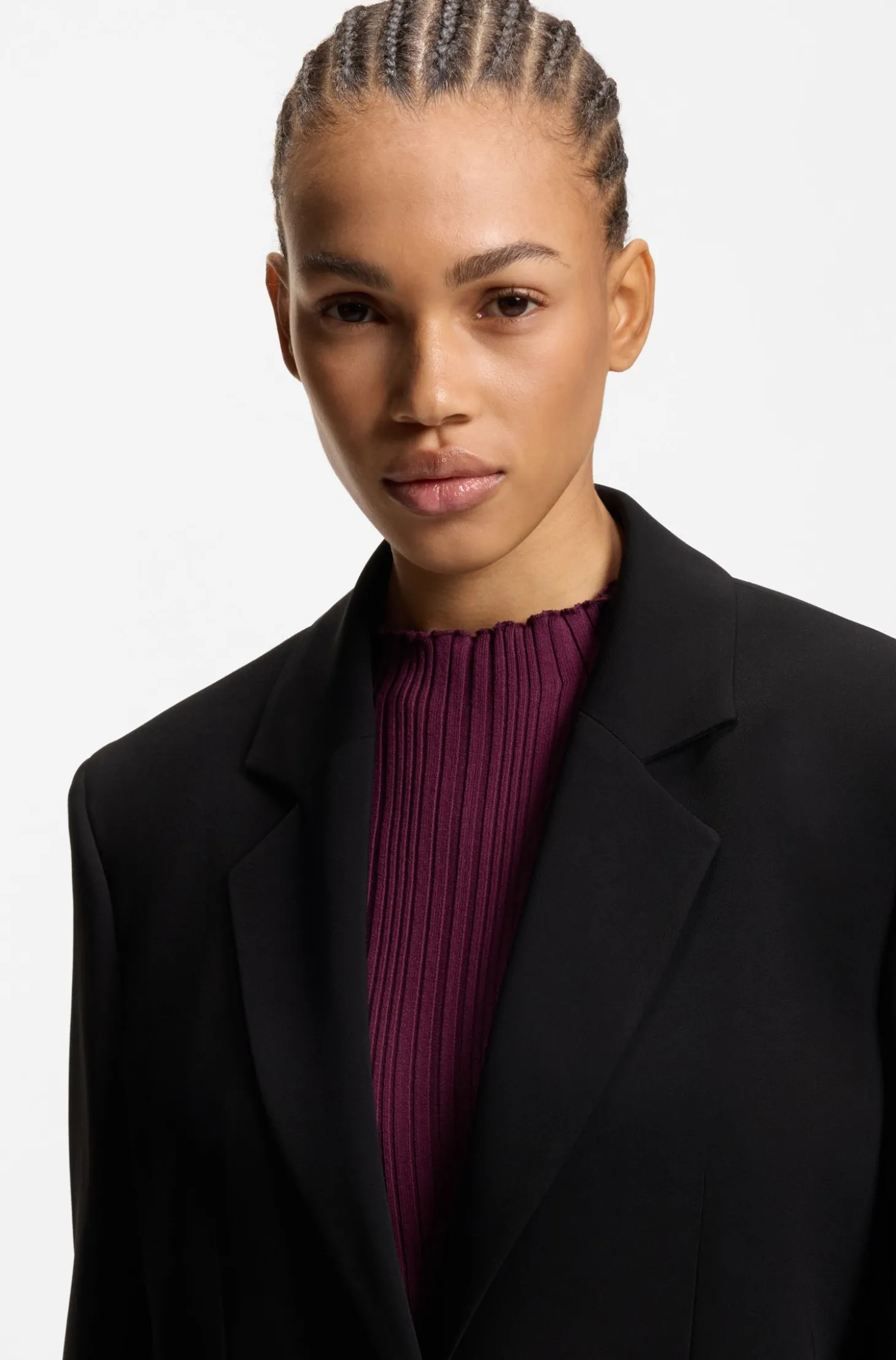 Regular-Fit Blazer aus Stretch-Crêpe